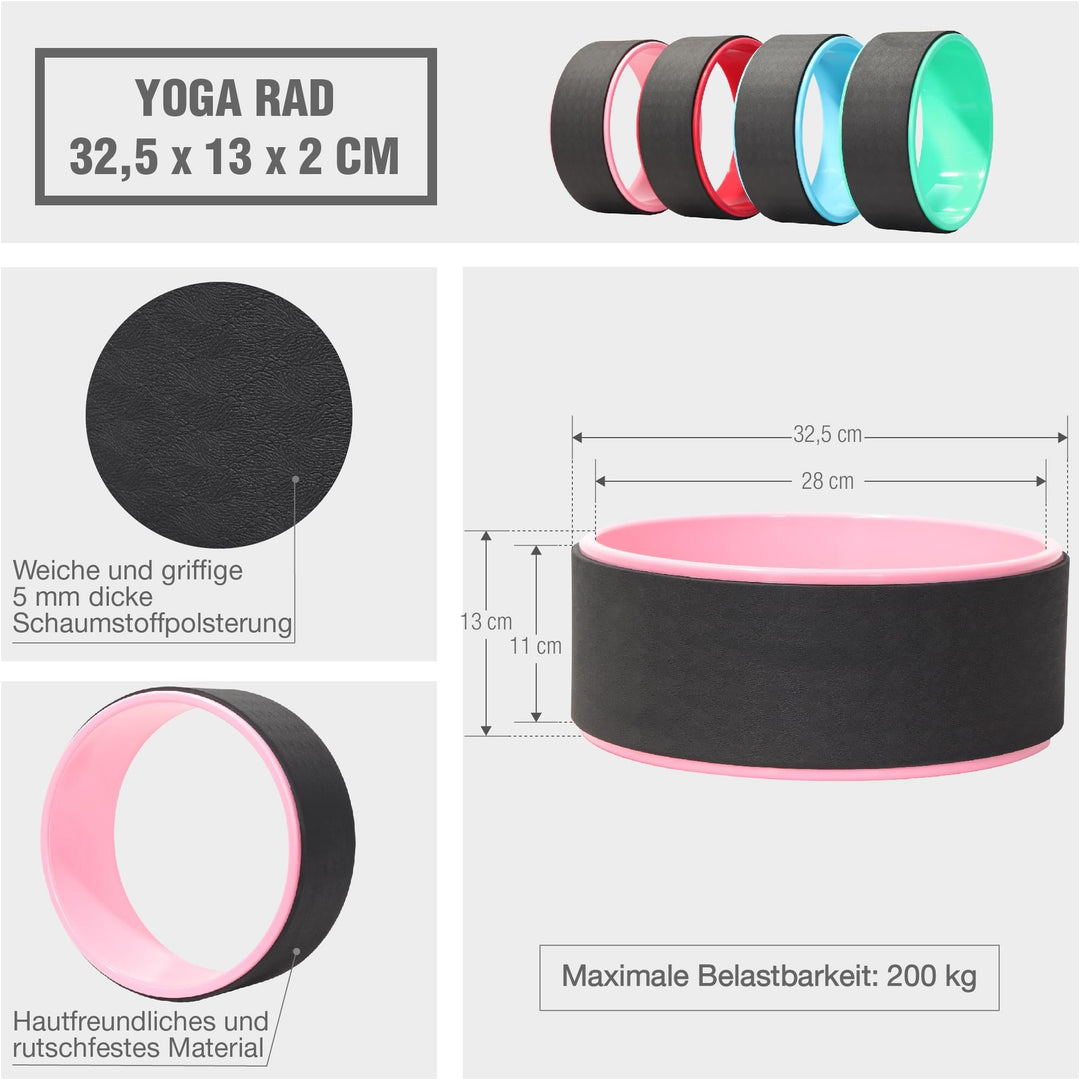 Yoga Wheel - Verde/Albastru/Rosu/Roz - Gorilla Sports Ro
