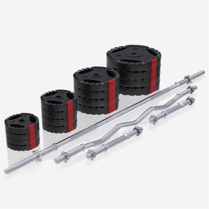 BANCA REGLABILA SCOTT + SET DE GREUTATI CU GRIP 100KG 30/31MM, SALTEA PROTECTIE - Gorilla Sports Ro