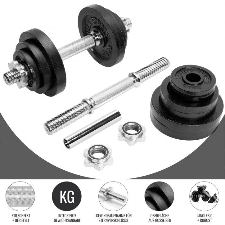 Set gantere fonta 22 kg reglabil 2 in 1 - Gorilla Sports Ro