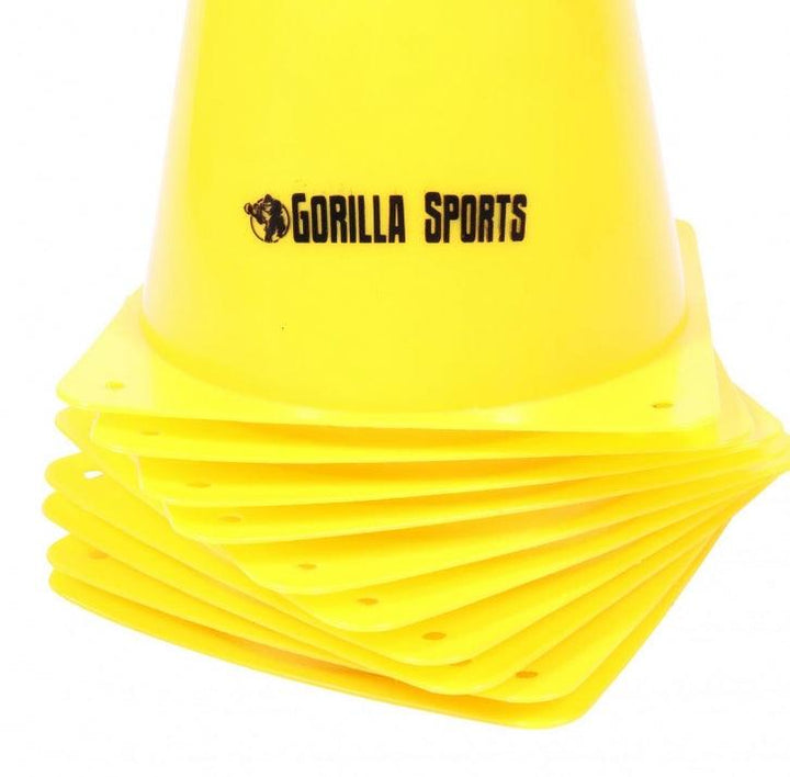 Set de 10 conuri, Gorilla Sports, Multiple Culori,  1- 30 cm