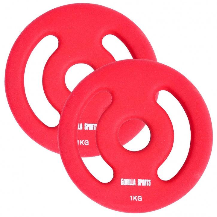 Set discuri din fontă cu înveliș din neopren, 2-10 Kg Gorilla Sports
