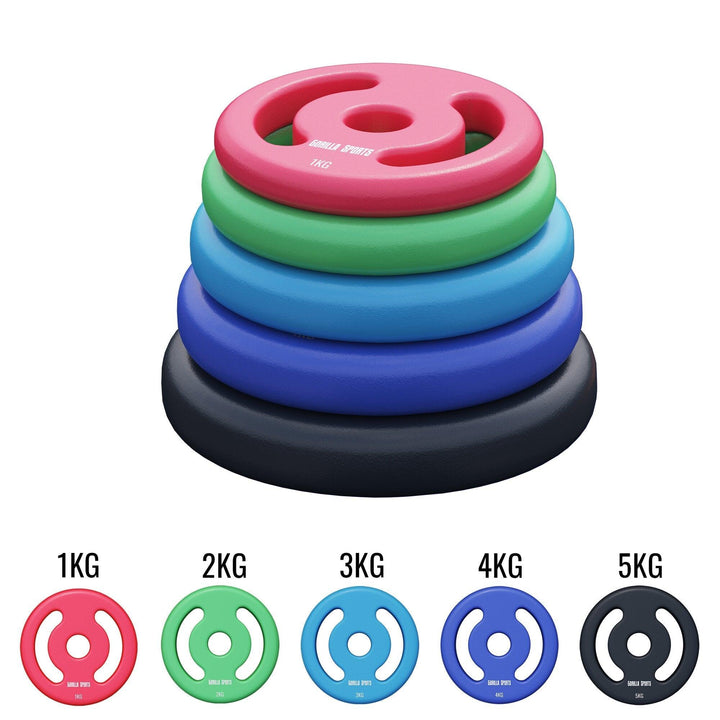 Set discuri din fontă cu înveliș din neopren - Gorilla Sports Ro