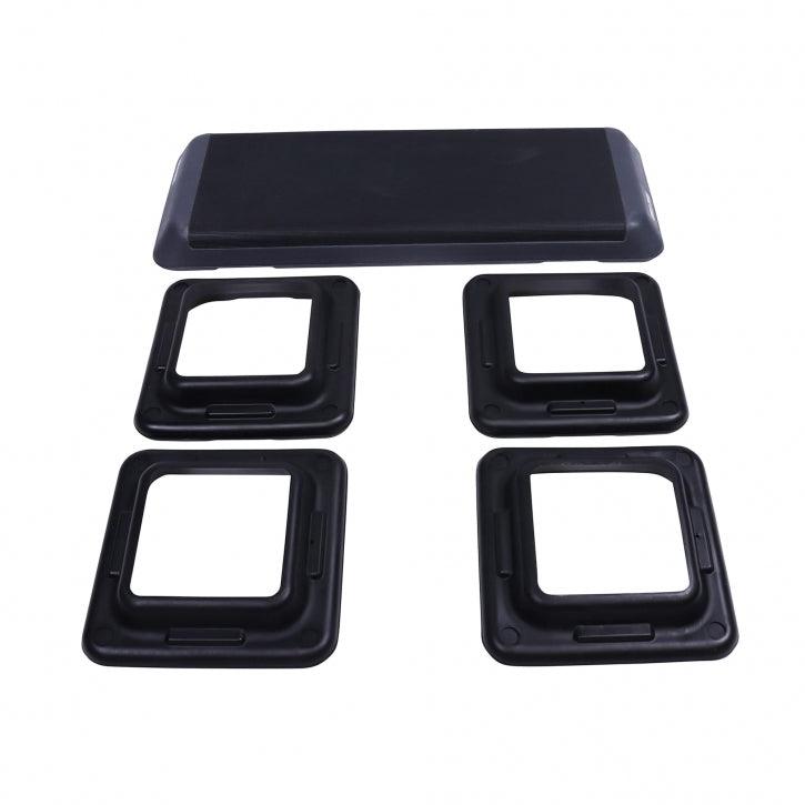 Scălă de trepte cu covoraș de cauciuc negru/gri închis - Gorilla Sports Ro