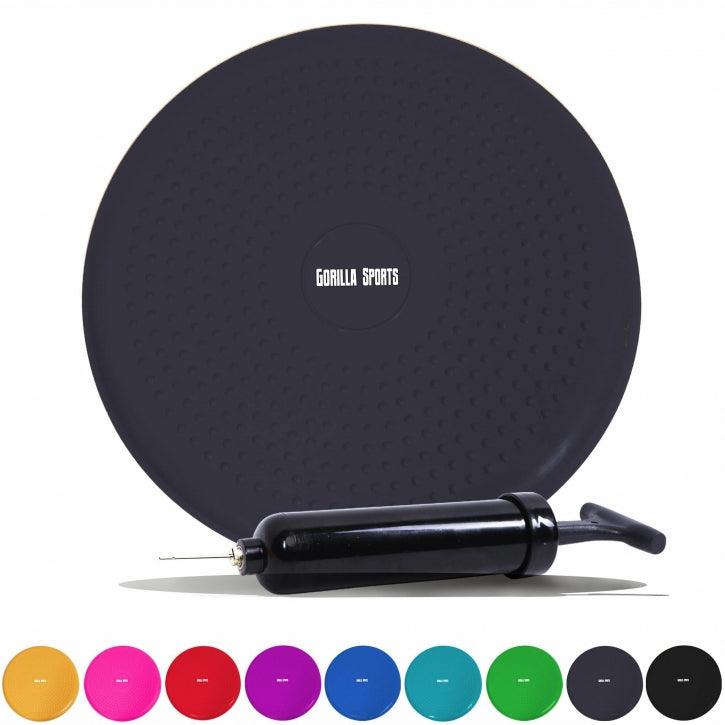 Pernă cu aer pentru șezut/fitness, inclusiv pompă de aer neagră - Gorilla Sports Ro