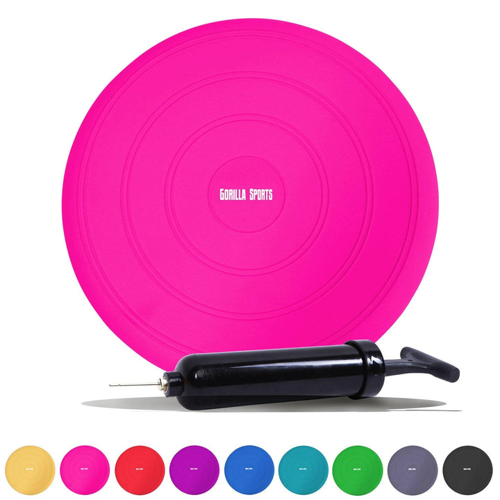 Pernă cu aer pentru fitness în diferite culori, inclusiv pompă de aer Gorilla Sports