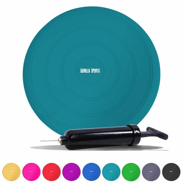 Pernă cu aer pentru fitness în diferite culori, inclusiv pompă de aer Gorilla Sports