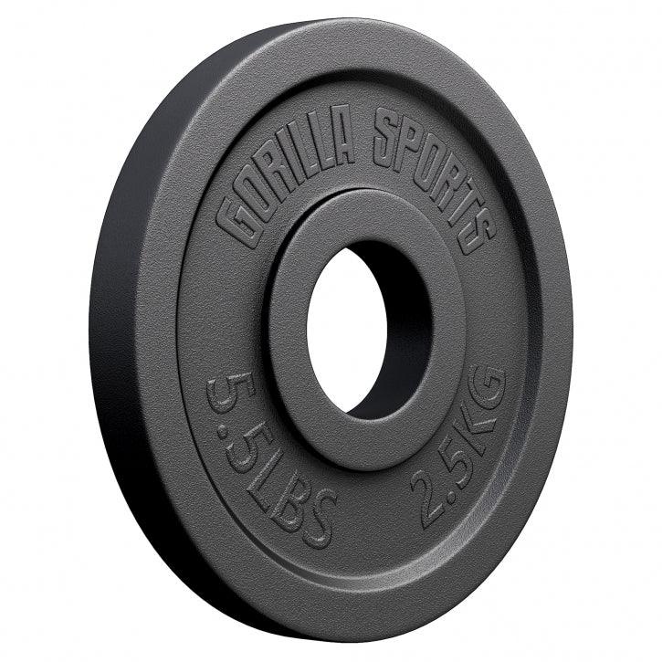 Discuri Olimpice din fontă 50/51 mm Negre 1,25-25 KG Gorilla Sports