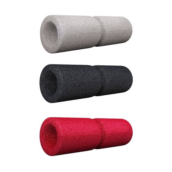 Rola de masaj 38 cm, canelura circumferentiala, gri/negru/rosu, Gorilla Sports, Multiple Culori