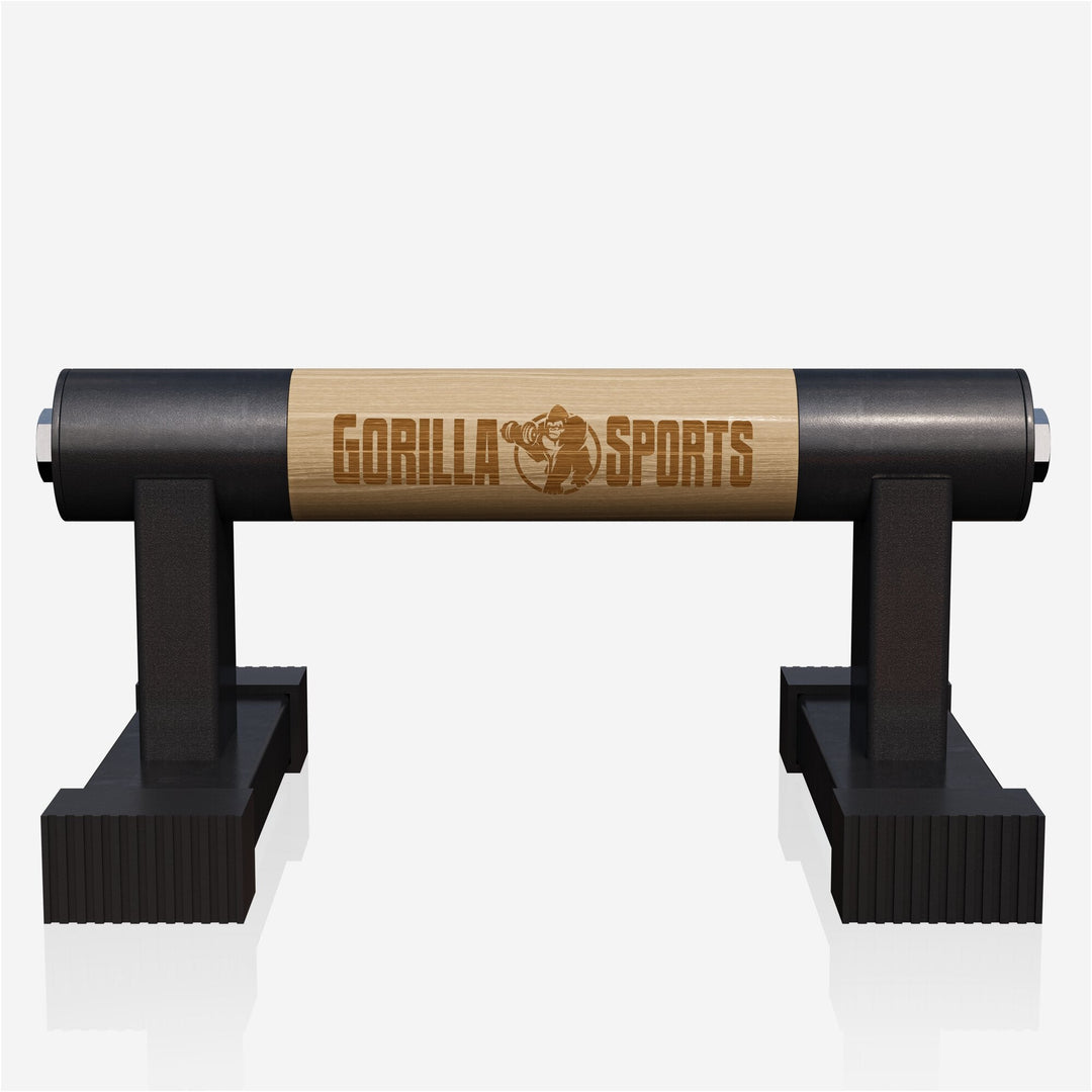 Set de 2 manere push-up din lemn si otel, Gorilla Sports