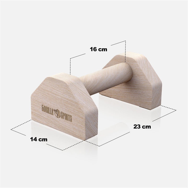 Set de 2 manere push-up din lemn, Gorilla Sports