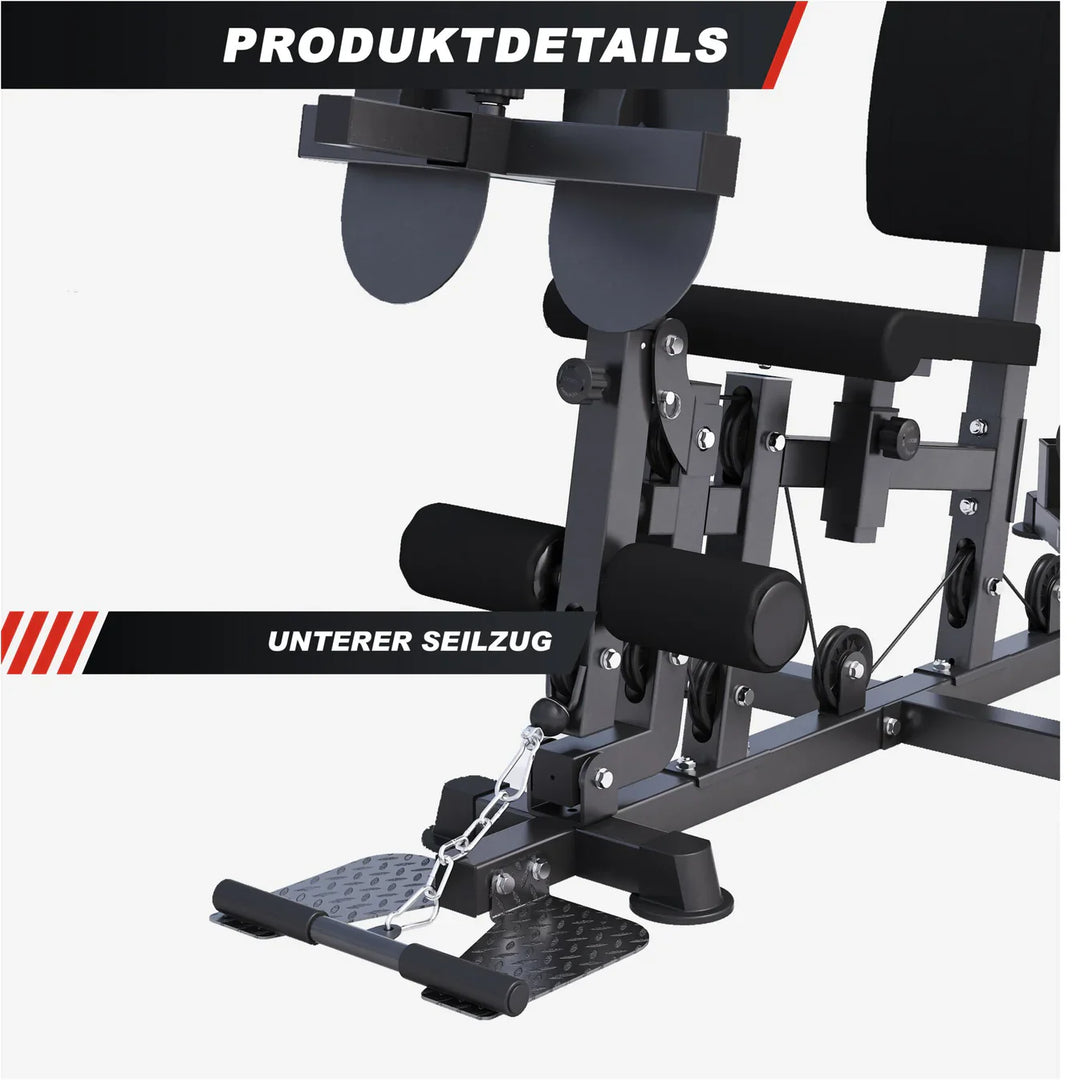 Statie de fitness multifunctionala, 218 x 204 x 106, negru, Gorilla Sports