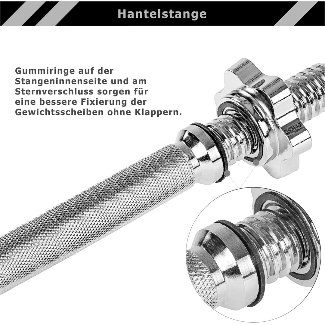 Set haltera, MOVIT® cu bara SZ de 120cm si discuri din ciment de 23.5 kg - Gorilla Sports Ro