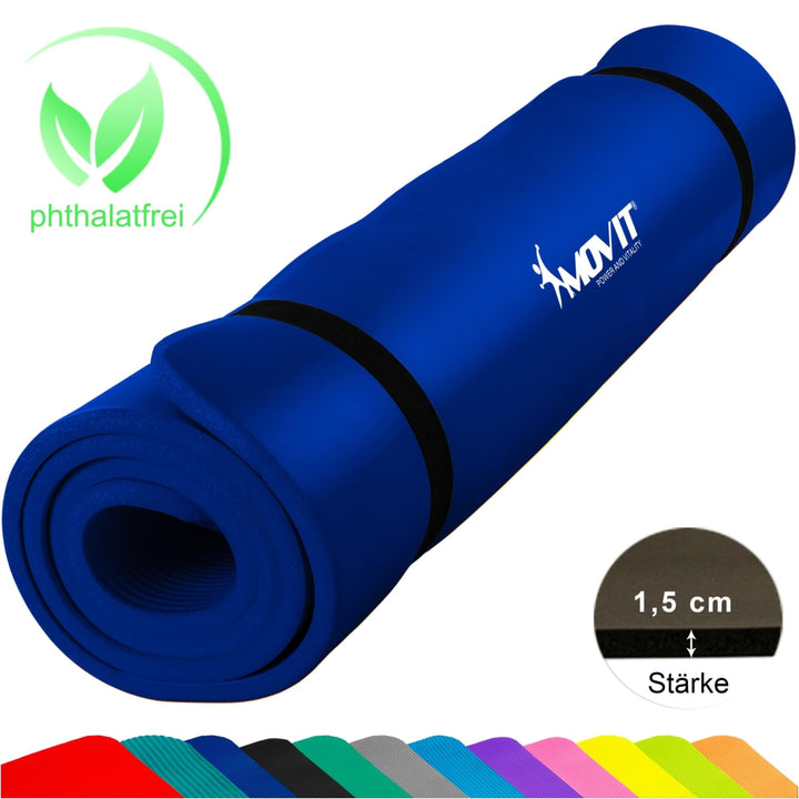 Covoras de gimnastica MOVIT®, 190 x 100 x1,5cm, albastru royal - Gorilla Sports Ro