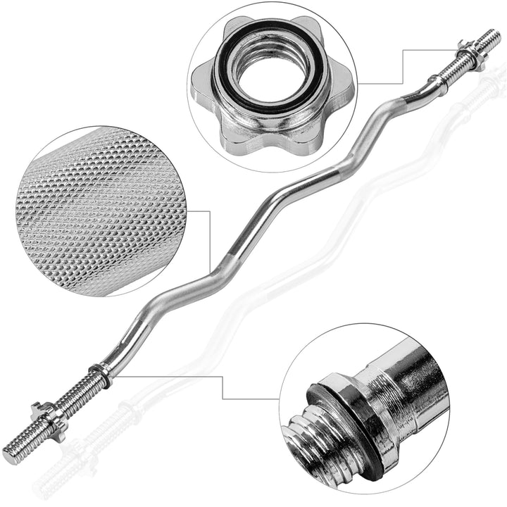 Bara, MOVIT®, 130 cm, crom, piulite in stea - Gorilla Sports Ro