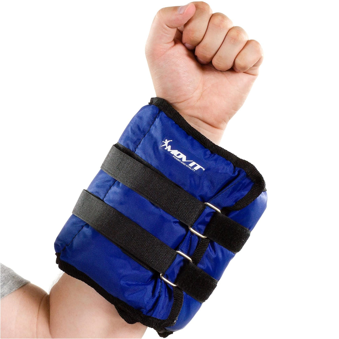 Mansete MOVIT®, 2 x greutati de alergare de 4 kg, albastru - Gorilla Sports Ro