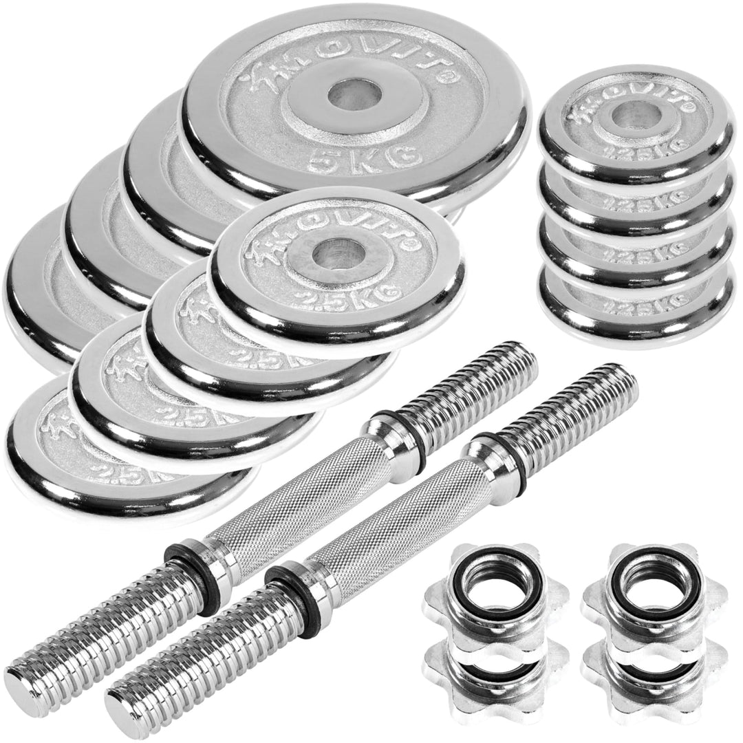 Set de gantere MOVIT® 2 x 20 kg, fonta cromata - Gorilla Sports Ro