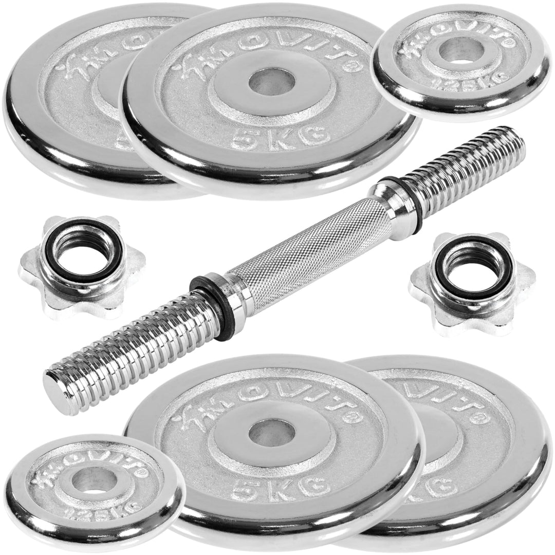 Gantera MOVIT®, greutate 25 Kg, otel cromat - Gorilla Sports Ro