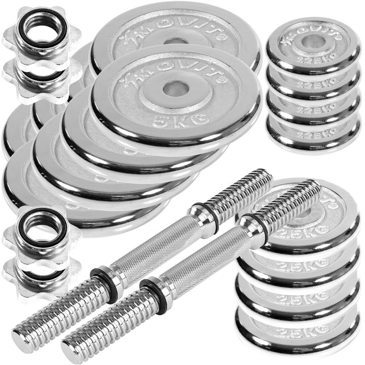 Set de gantere MOVIT® 2 x 30 kg, fonta cromata - Gorilla Sports Ro