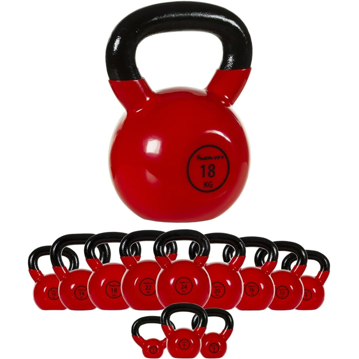 Kettlebell profesional, MOVIT®, 18 kg, fonta, rosu - Gorilla Sports Ro