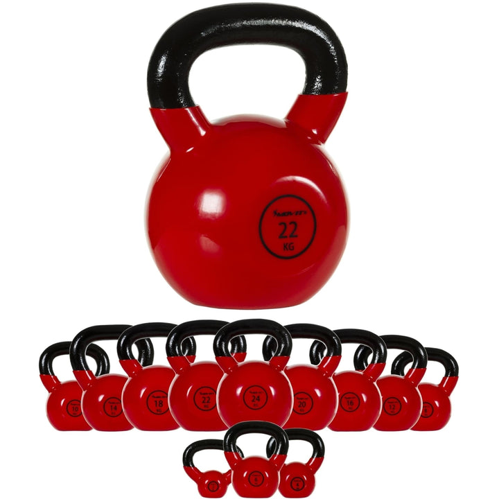 Kettlebell profesional MOVIT®, 22 kg, din fonta, rosu - Gorilla Sports Ro