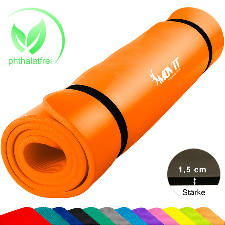 Covoras de gimnastica, MOVIT®, 190 x 60 x 1,5cm, Orange - Gorilla Sports Ro
