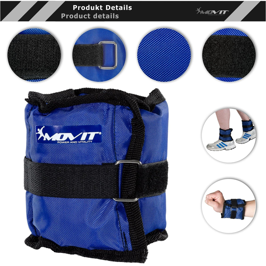 Set de 4 greutati pentru incheietura mana / glezna, MOVIT®,  negru - Gorilla Sports Ro