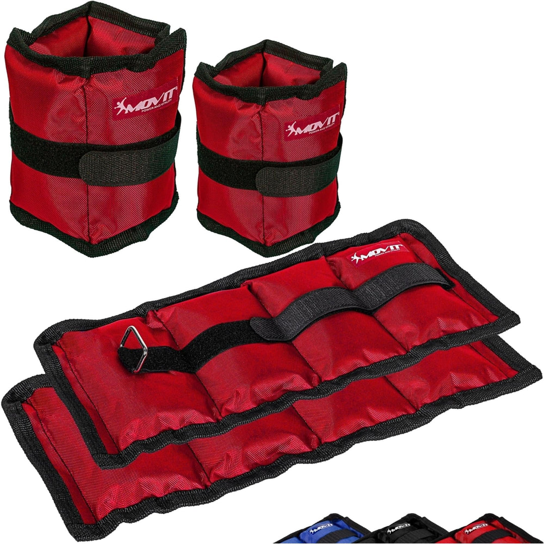 Mansete pentru incheietura mana / glezna, MOVIT®, 4 x greutati de 3 kg, rosu - Gorilla Sports Ro