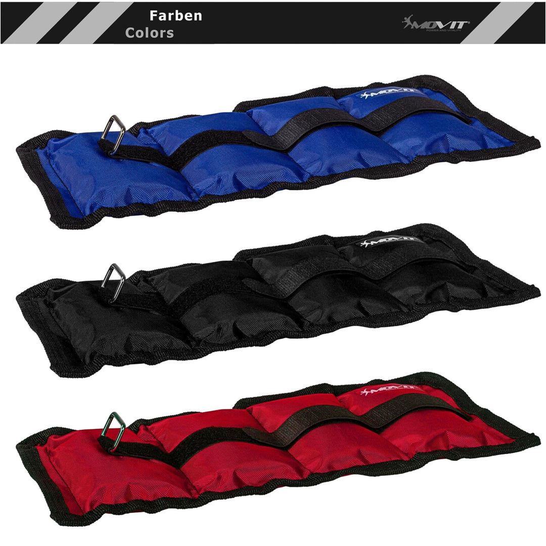 Mansete pentru incheietura mana / glezna, MOVIT®, 4 x greutati de 3 kg, rosu - Gorilla Sports Ro