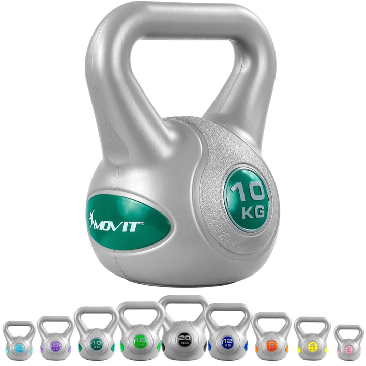 Kettlebell, MOVIT®, STYLISH, 10kg, albastru petrol - Gorilla Sports Ro