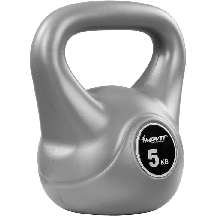 Kettlebell, MOVIT® de 5 kg, gri - Gorilla Sports Ro