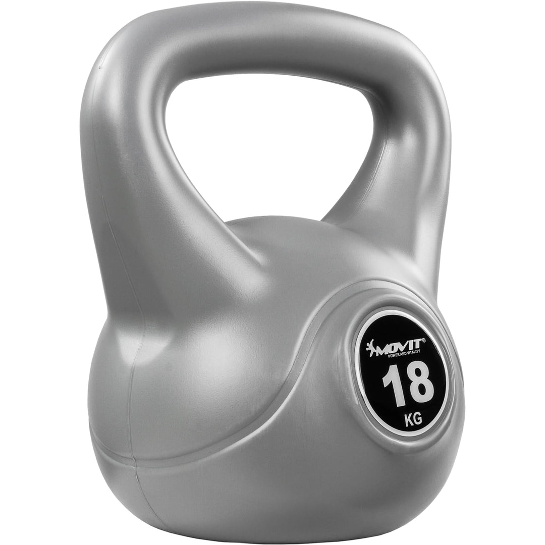 Kettlebell, MOVIT® de 18 kg, gri - Gorilla Sports Ro
