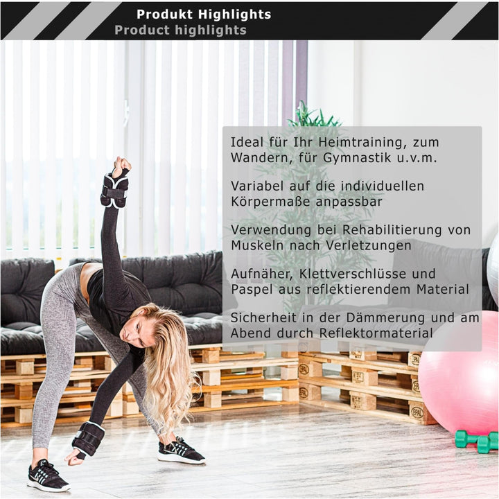 Greutati din neopren pentru incheietura mana/glezna, MOVIT®, 2 x 1 kg, rosu - Gorilla Sports Ro