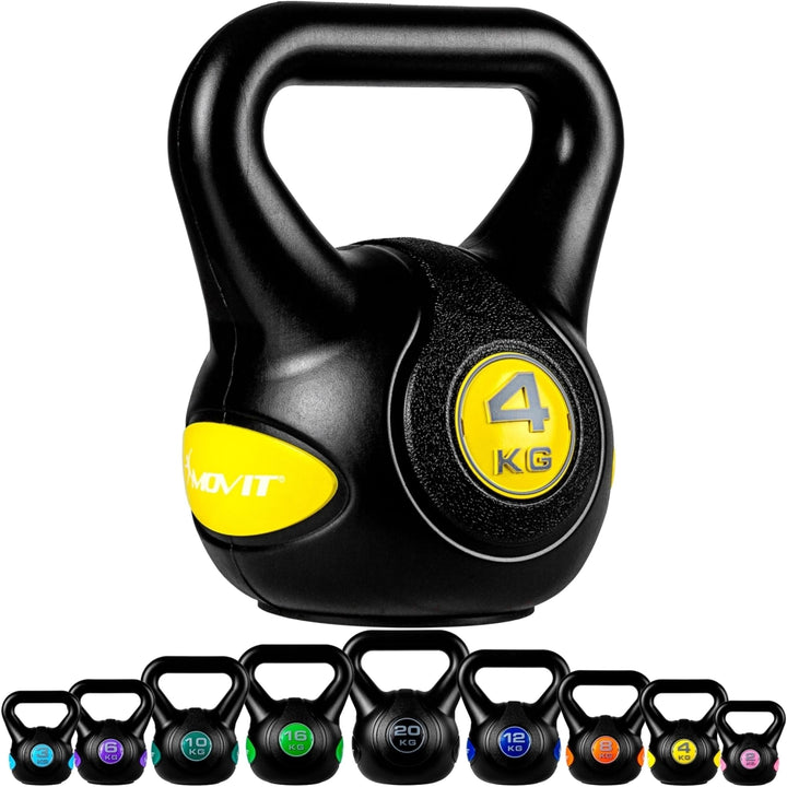 Kettlebell, ciment, 2 - 20 KG, negru MOVIT