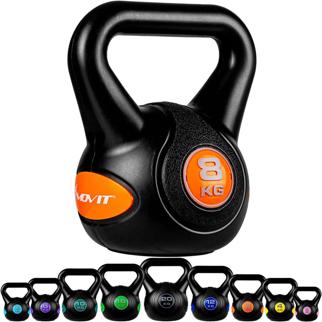 Kettlebell, ciment, 2 - 20 KG, negru MOVIT