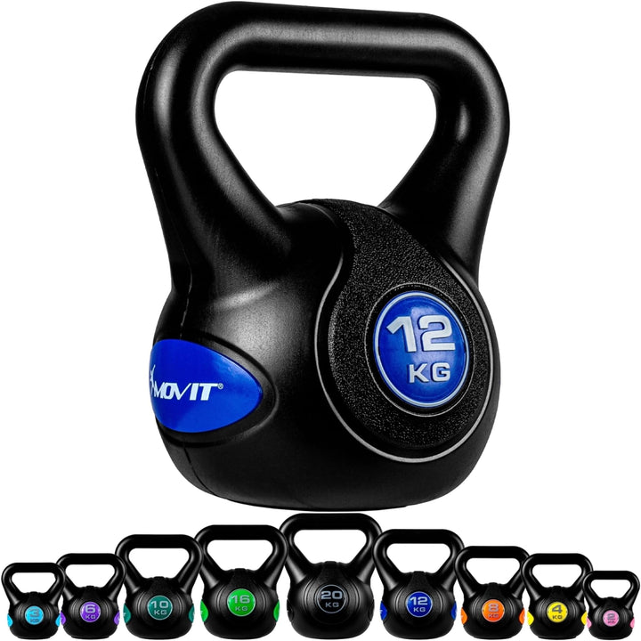 Kettlebell, ciment, 2 - 20 KG, negru MOVIT