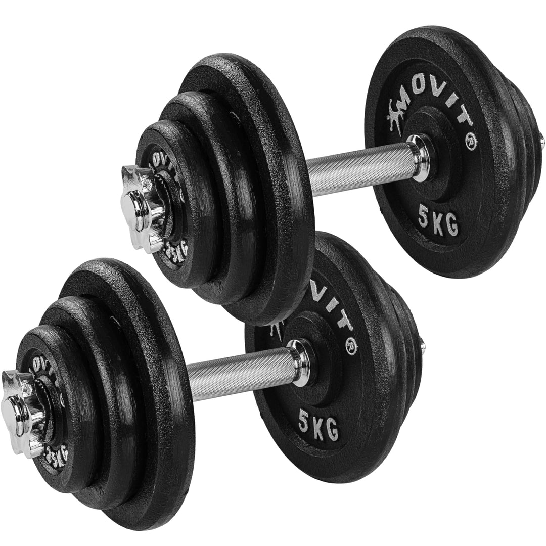 Set de gantere profesionale MOVIT® 2x 20 kg, 40 kg - Gorilla Sports Ro