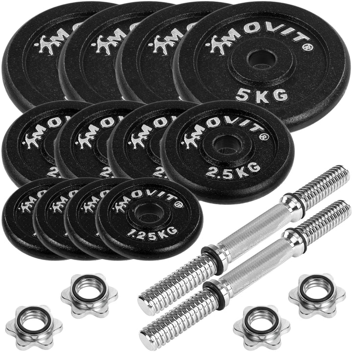 Set de gantere profesionale MOVIT® 2x 20 kg, 40 kg - Gorilla Sports Ro