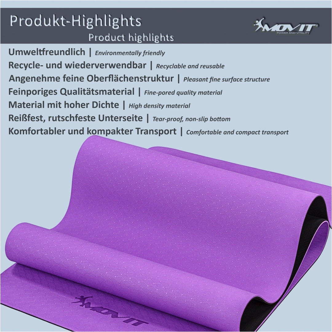 Covoras de gimnastica, MOVIT®, 190 x 100 x 0,6cm, roz - Gorilla Sports Ro