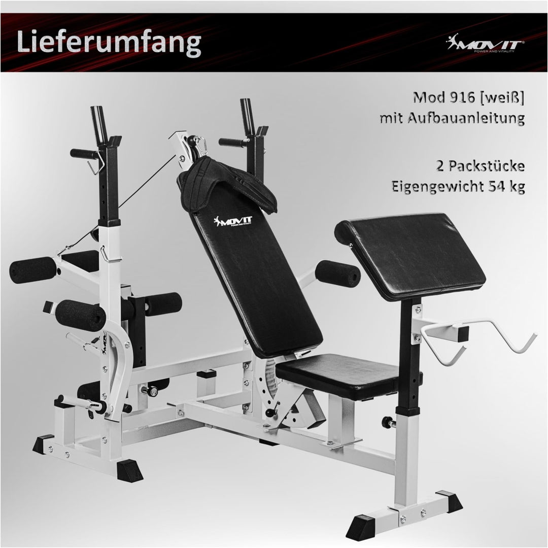 Banca Multifunctionala, MOVIT®, alba - Gorilla Sports Ro