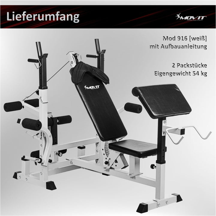 Banca Multifunctionala, MOVIT®, alba - Gorilla Sports Ro