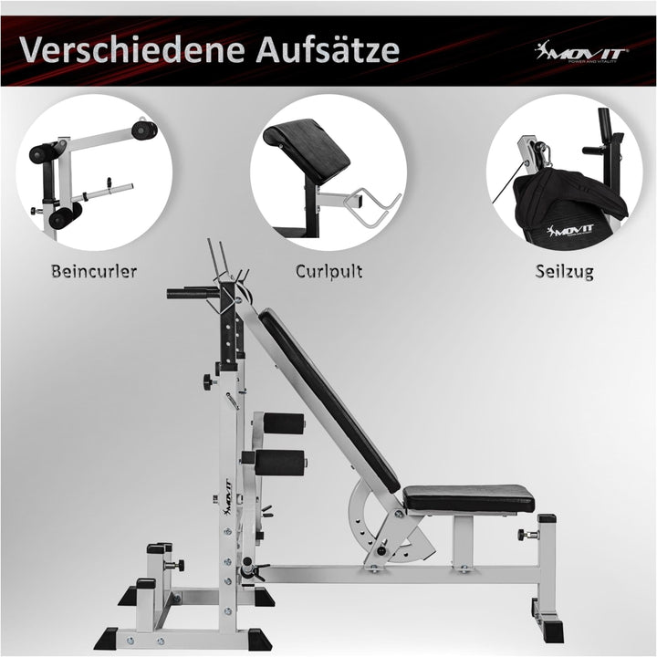 Banca Multifunctionala, MOVIT®, alba - Gorilla Sports Ro