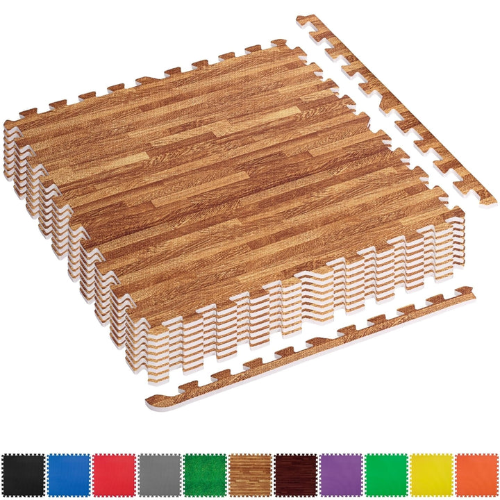 Set de 8 covorase de protectie, MOVIT®, 3m², lemn deschis - Gorilla Sports Ro