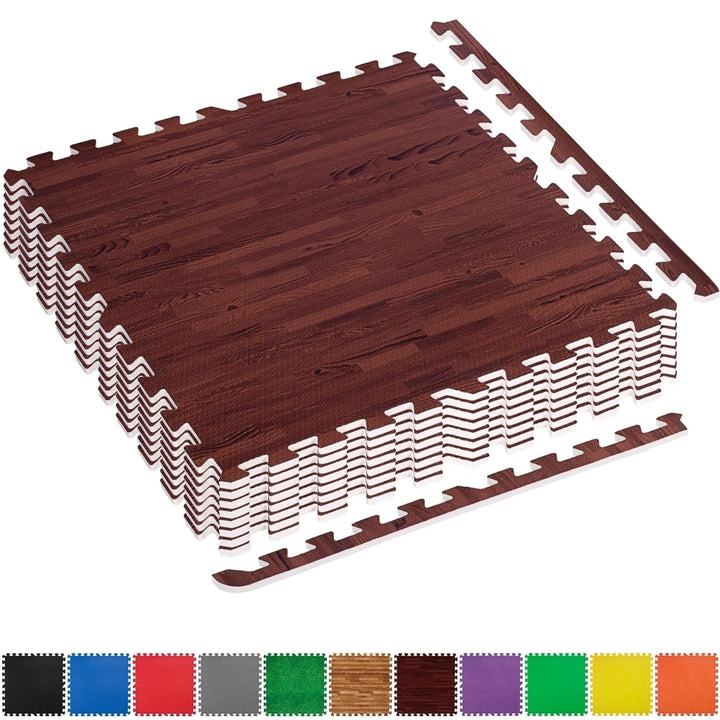 Set de 8 covorase de protectie, MOVIT®, 3m², lemn inchis - Gorilla Sports Ro