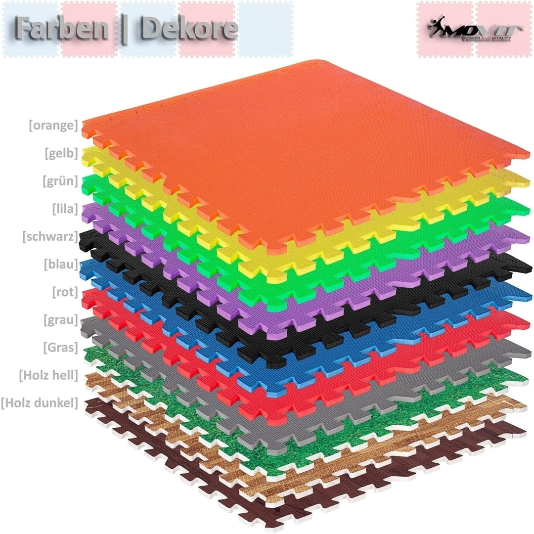 Set de 8 covorase de protectie, MOVIT®, 3m², lemn inchis - Gorilla Sports Ro