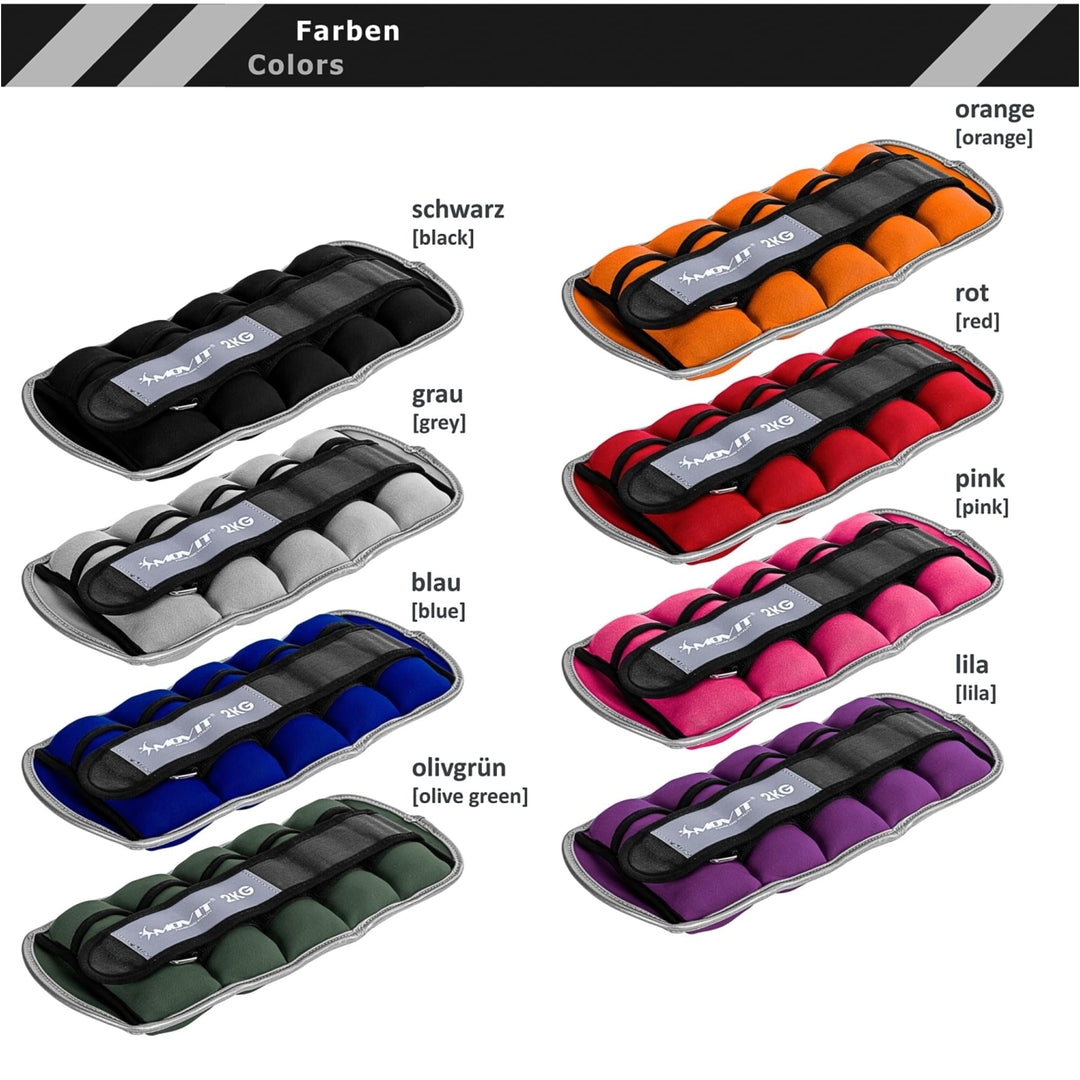 Greutati din neopren pentru incheietura mana/glezna MOVIT® 2 x 1 kg, albastru - Gorilla Sports Ro