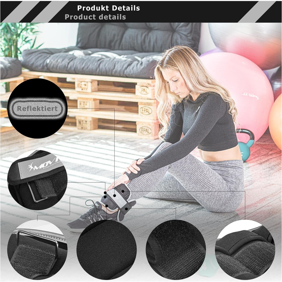 Greutati din neopren pentru incheietura mana/glezna MOVIT® 2 x 1 kg, albastru - Gorilla Sports Ro