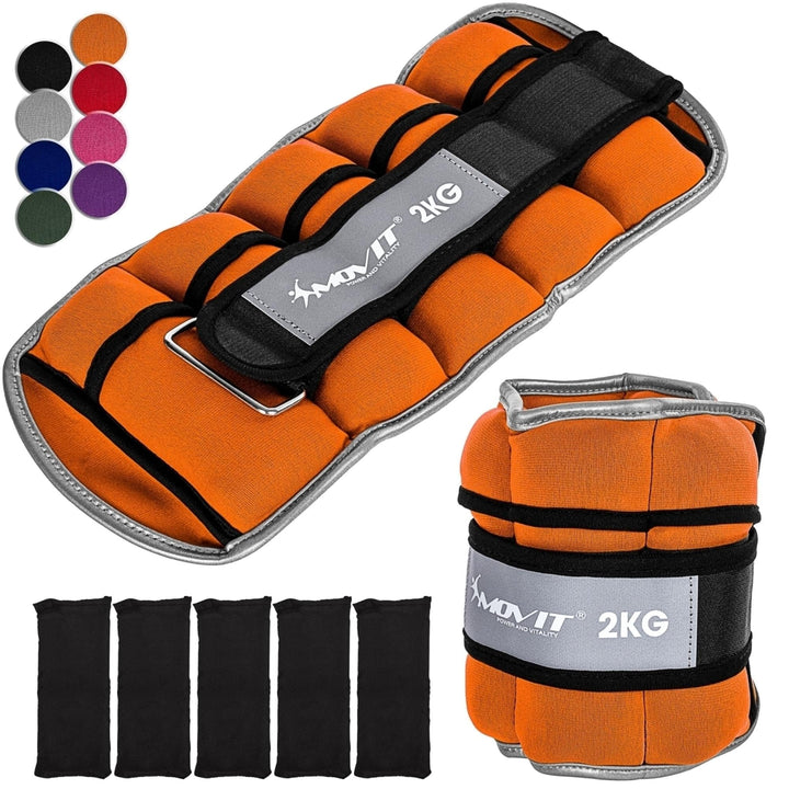 Greutati din neopren, MOVIT® 2 x 2 kg, portocaliu - Gorilla Sports Ro