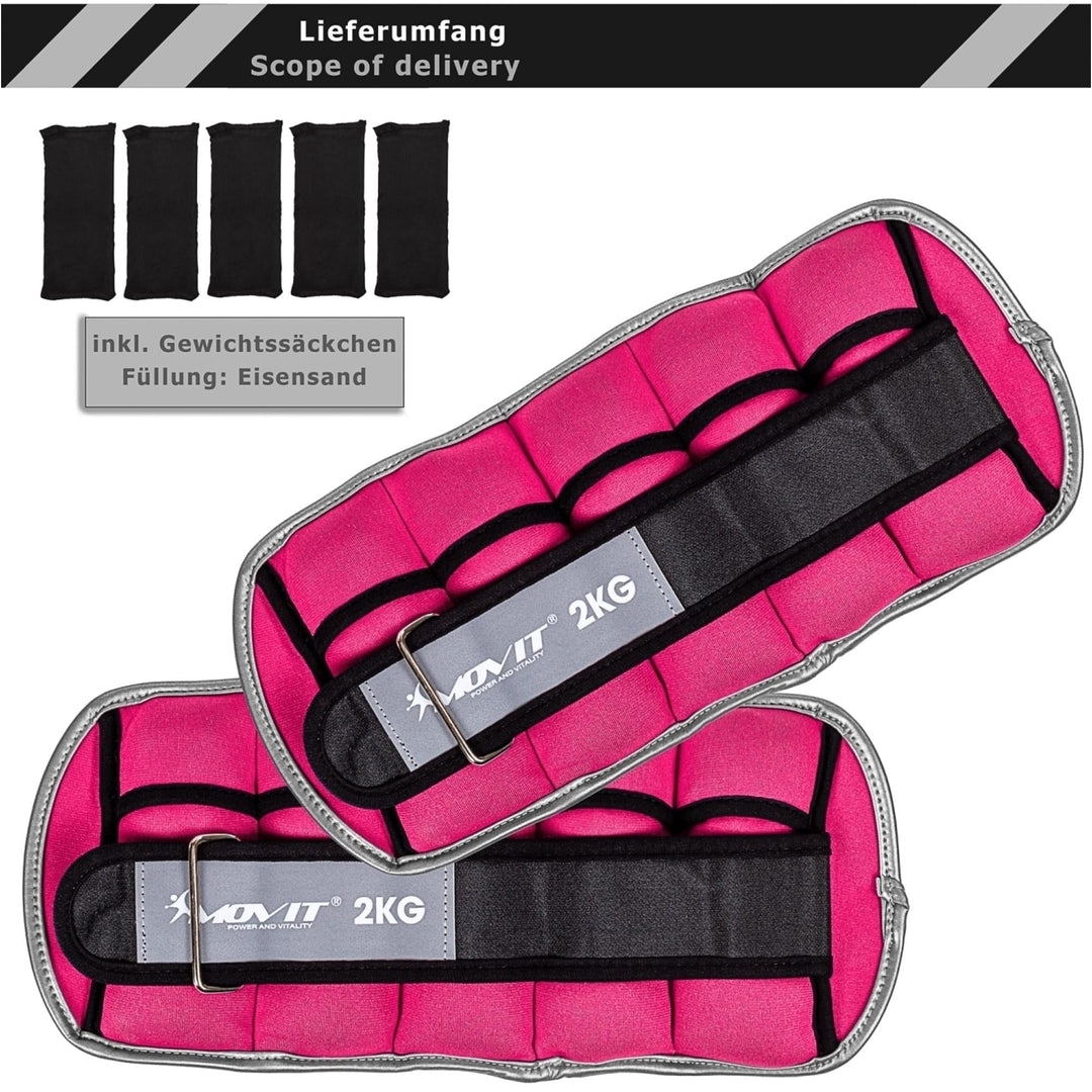 Greutati din neopren, MOVIT® 2 x 2 kg, roz - Gorilla Sports Ro