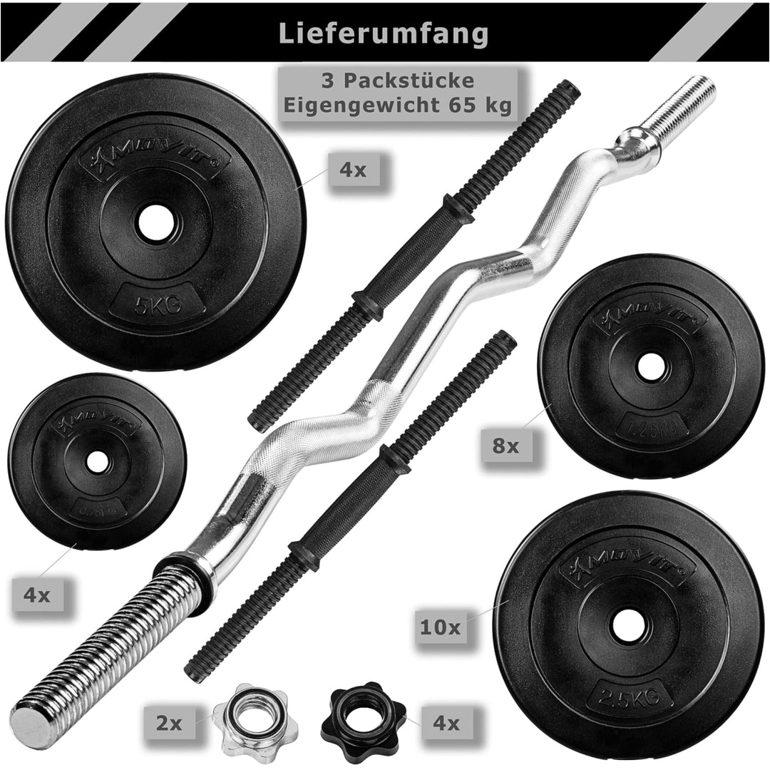 Set gantere MOVIT®, 65 kg - Gorilla Sports Ro