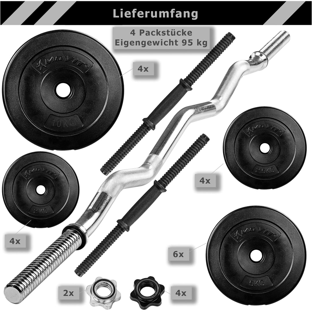 Set de gantere, MOVIT®, 95 kg - Gorilla Sports Ro